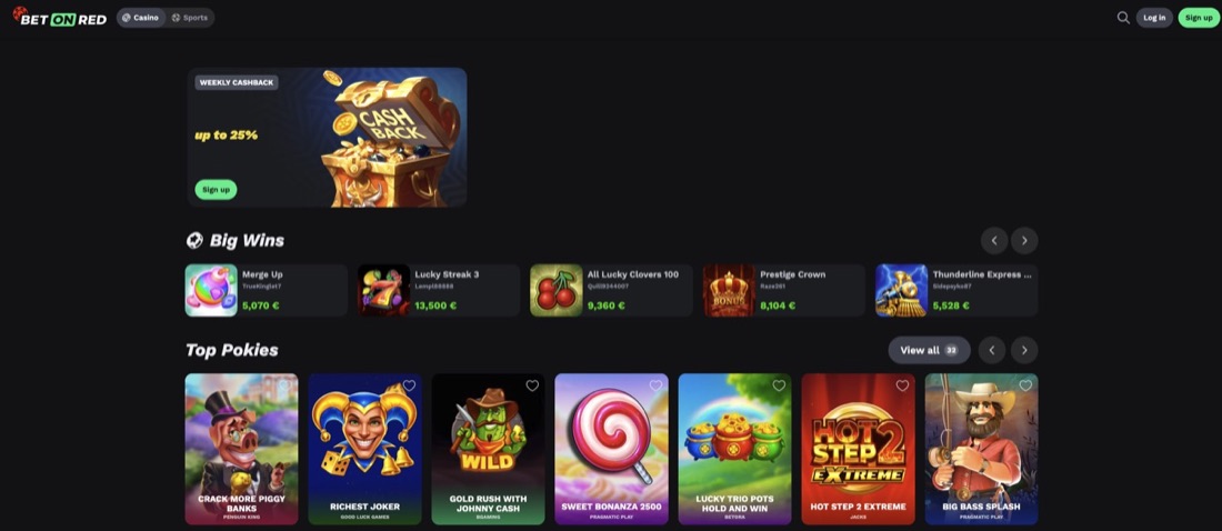 RollDorado mobile casino lobby