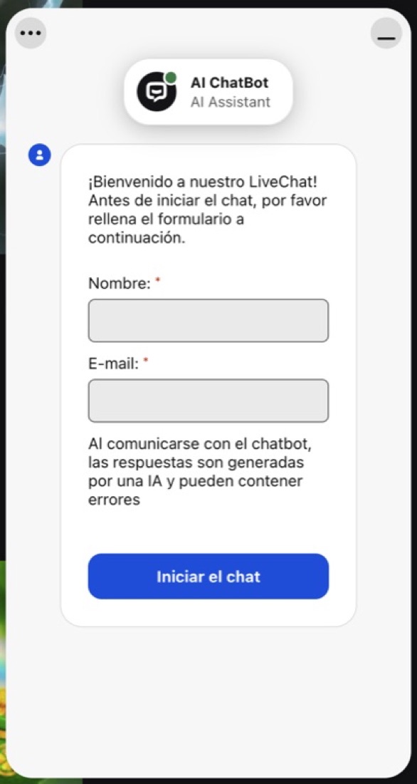 Acceso a la cuenta y soporte de RollDorado